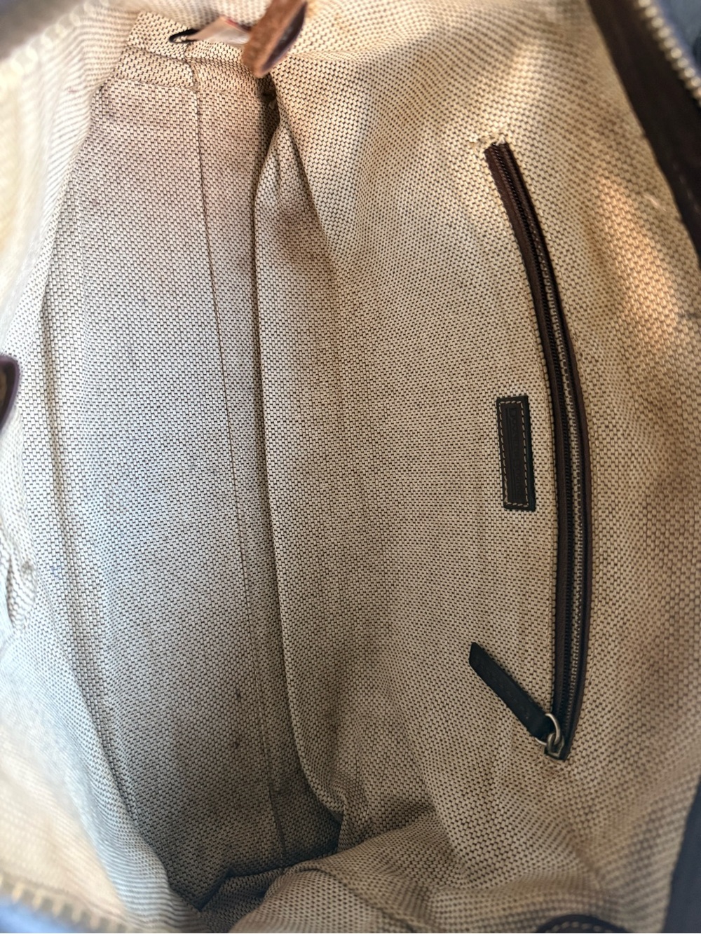 Dooney & Bourke Tan and Dark Brown Signature Shoulder Bag - Picture 11 of 13